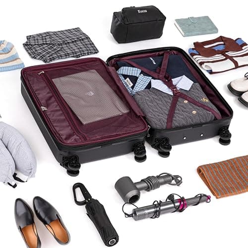 Eeeza Expandable Carry on Luggage Sets,Suitcases with Detachable Wheels Hardshell 22x14x9 Airline Approved,Lightweight Luggage Set with TSA Lock,Carry on Suitcase thumbnail 8