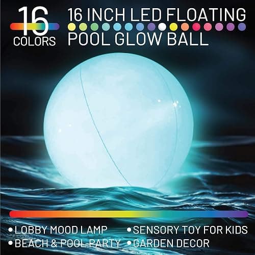 Pool Toys - LED Beach Ball with Remote Control - 16 Colors Lights and 4 Light Modes, 100ft Control Distance - Outdoor Beach Party Games for Kids Adults, Pool Patio Garden Decorations (1PCS). thumbnail 7