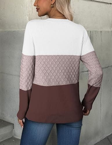 Zeagoo Womens Sweaters Long Sleeve Tops Crew Neck Knit Pullover Sweaters Fall Fashion 2025 Dressy Casual Basic Clothes thumbnail 3