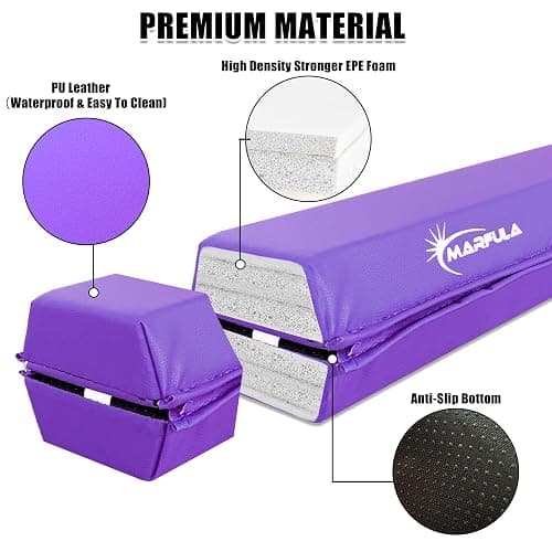 MARFULA 6 FT / 8 FT / 9 FT / 10 FT Folding Gymnastic Balance Beam for Kids with Carry Bag for Home and Club Use thumbnail 3