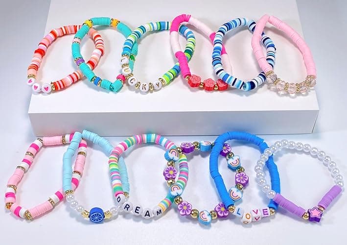 SIELEVIN 10 PCS Kids Friendship Bracelets for Teen Girls Women little Girl Jewelry Colorful Clay Bead Bracelet Set Beach Style Jewelry Gift thumbnail 3