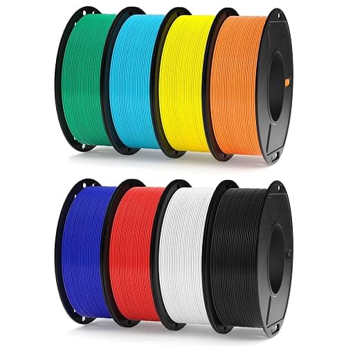 ELEGOO PLA Plus 3D Printer Filament Bundle 1.75mm Multicolors 250g*8 | Black/White/Red/Dark Blue/Orange/Yellow/Sky Blue/Sea Green, Dimensional Accuracy +/- 0.02mm, 8 Pack 250g Spool - Image 1