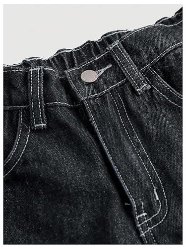 Verdusa Girl's Goth Wide Leg Baggy Jeans Streetwear Loose Denim Pants with Pockets thumbnail 3