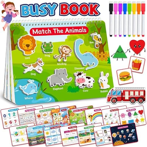Benresive Montessori Busy Book for Toddlers 3-5, Preschool Learning Activities, Tracing Activity Coloring Books for Kids Ages 3-5, Educational Toys Gifts, Autism Sensory Travel Toys for Toddlers - Image 1