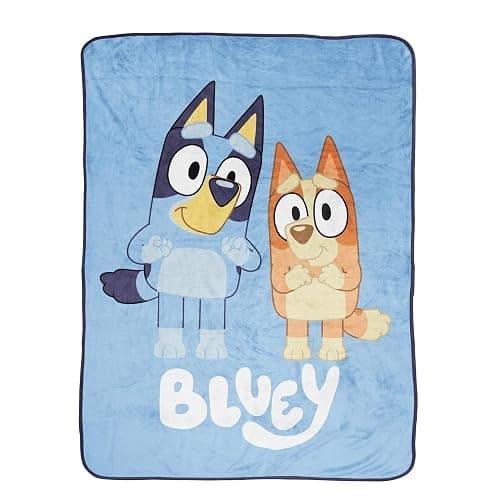 Jay Franco Plush Throw Blanket – 46" x 60" Inches Kids Hero Soft & Cozy Fleece Throw for Bedroom & Couch Décor, Official Licensed Product, Blue - Bluey - Image 1