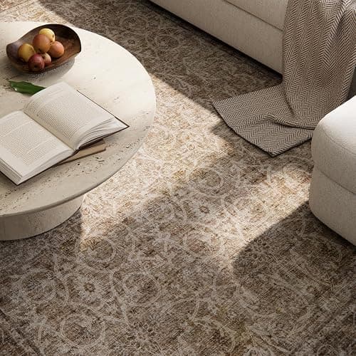 NoiFamo Washable Rugs for Living Room: 8x10 Area Rugs for Bedroom Ultra Soft Non-Slip Stain Resistant Vintage Boho Large Carpet for High-Traffic Dining Room - Farmhouse Decor thumbnail 5