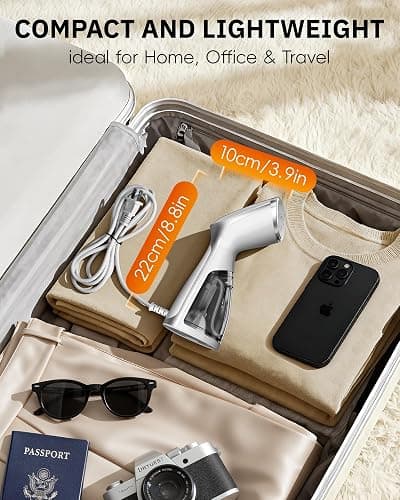 OGHom Portable Travel Handheld Steamer for Clothes, Garment Wrinkle Remover, 1000W Strong Penetrating Fabric Steamer, for Home, Office, Travel (ONLY FOR 120V) -White thumbnail 5