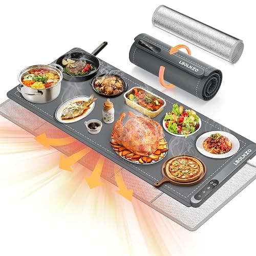 LBOLHZO Warming Mat For Food Extra Large 36"x16" 580W Food Warming Mat Buffet Servers and Warmers,Chafing Dishes for Buffet 6 Temp 6 Hour,Roll Up Food Warmers for Parties Buffet Catering Gatherings - Image 1