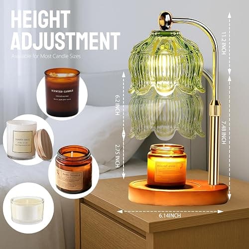 GEEZO Fragrance Candle Warmer Lamp，Electric Candle Warmer with Timer & Dimmer，Mom Christmas Birthday Gifts for Women, House Warming Gifts New Home Bedroom Decor thumbnail 2