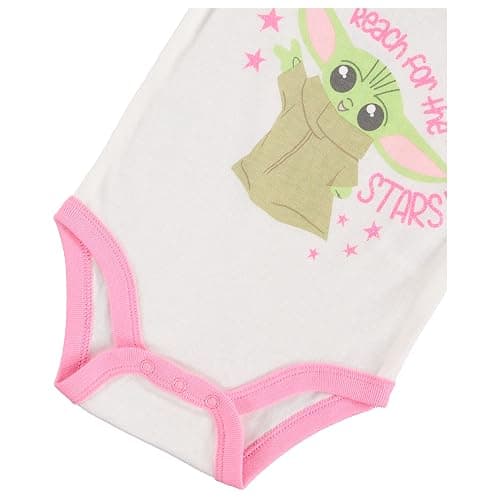 STAR WARS Baby Girls Baby Yoda 3 Piece Short Sleeve Bodysuit Pull-on Pants and Accessory thumbnail 6