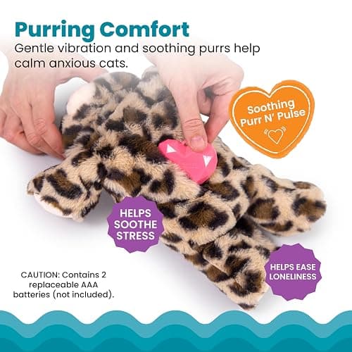 Catstages Calming Kitty Pal Cat Toy - Plush with Purring, Heartbeat, Warmth & Vibration for Anxiety Relief in Kittens and Cats thumbnail 3