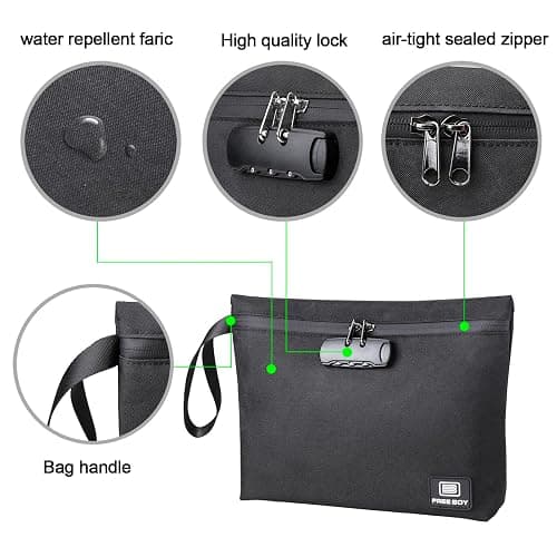 Free Boy Smell Proof Bags 11.8"x8.6"Durable Odor Proof Stash Bag with Combination Lock,Smell Odor Case Container thumbnail 4