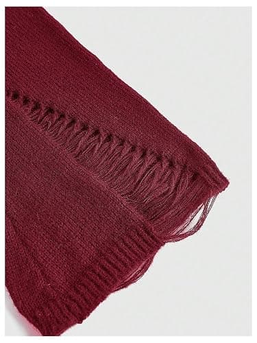 SOLY HUX Women's Cold Shoulder Ripped Sweater Goth Punk Long Sleeve Fitted Jumper Pullovers thumbnail 3