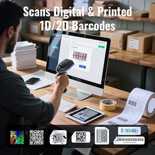 Tera Barcode Scanner with Battery Indicator: 2D Wireless, D5100, Blue | Li-Polymer 2200mAh, USB Wired, 2.4G Wireless, 1D 2D QR Reader, 640*480 CMOS, IP54, Retail Checkout, Warehouse, School Library thumbnail 6