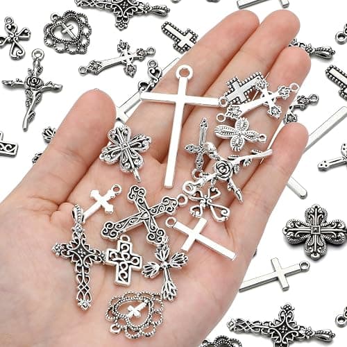 Hicarer 80 Pieces Antique Silver Pendants Charms Pendants Halloween Jewelry Making Accessory for DIY Necklace Bracelet thumbnail 4