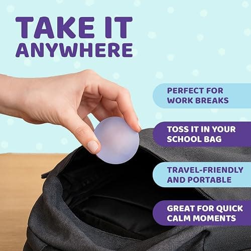 Squishy Stress Balls 3-Pack, Ultra-Soft Memory Gel Fidget Toys for Adults & Teens, High Density Sensory Balls for Anxiety & Stress Relief, Blue thumbnail 4