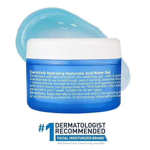 CeraVe Hydrating Hyaluronic Acid Water Gel Moisturizer for Face, 1.7oz | Lightweight Water Gel with Ceramides, Niacinamide and Hyaluronic Acid For Plumping Hydration, Safe For Sensitive Skin thumbnail 11