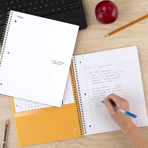 Five Star Spiral Notebook + Study App, 5 Subject, College Ruled Paper, 8-1/2" x 11", 200 Sheets, Fights Ink Bleed, Water Resistant Cover, White (72460) thumbnail 8