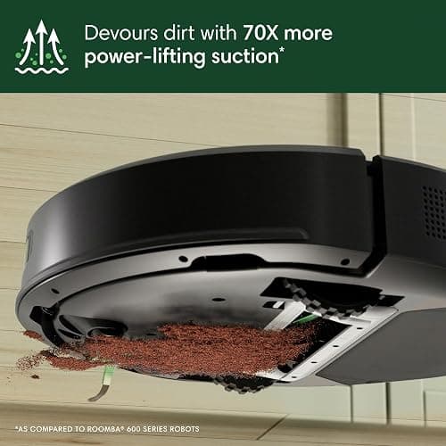 iRobot Roomba 105 Vac Robot Vacuum with AutoEmpty Dock - Self-Empties for 75 Days, Easy to use, Intense Power-Lifting Suction, LiDAR Navigation, Multi-Surface Cleaning, Cleans in Neat Rows thumbnail 5