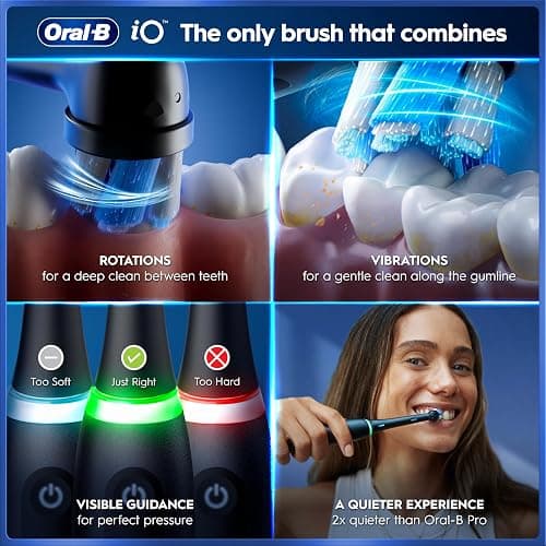 Oral-B iO5 Electric Toothbrush, Matt Black, with Travel Case and Toothpaste | 1 Toothbrush Head, Intensive whitening Toothpaste Included, 5 Cleaning Modes, Visible Pressure Sensor, Long-Lasting Battery thumbnail 4