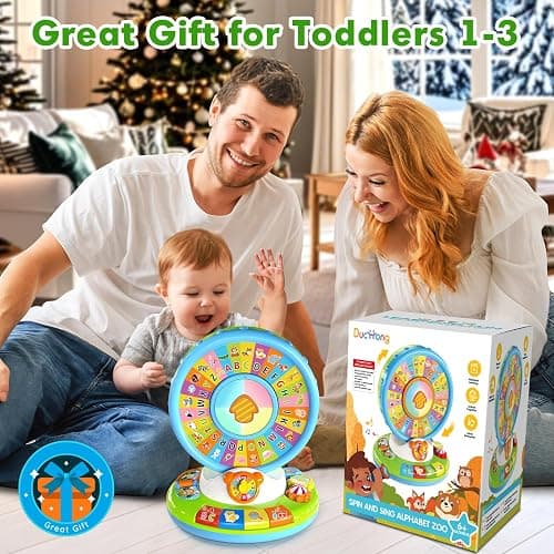 Duchong Learning Toy for Kids 1 2 3 Year Old Boys Girls, Spin and Sing Alphabet Zoo with Sounds, Interactive Educational Toys for Toddler 2-3, First Christmas 1st Birthday Gifts Toy thumbnail 7