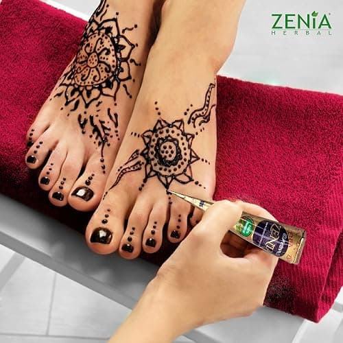 Zenia 100% Natural Temporary Tattoo Paste Cone | 1 Cone 25 grams | Indian Body Art Painting Drawing Tattoos Freckles (Reddish-Brown Color) thumbnail 5
