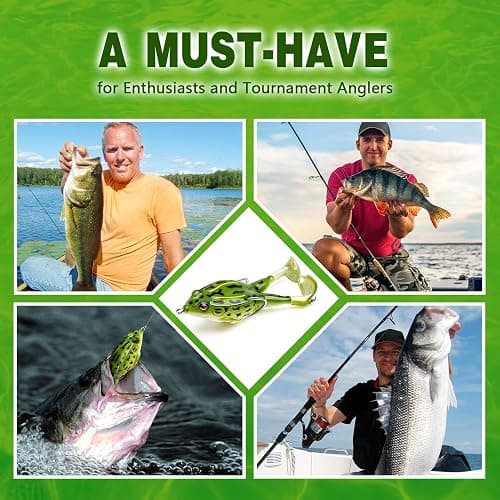 Topwater Frog Lure Bass Trout Fishing Lures Kit Set Realistic Prop Frog Soft Swimbait Floating Bait with Weedless Hooks for Freshwater Saltwater thumbnail 7