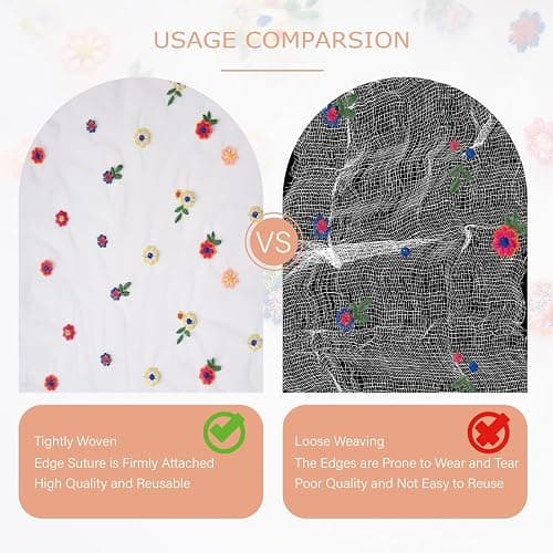 Lvory Embroidery Daisy Table Runner 10ft 120 Inch Fall Florals Gauze Tulle Cheesecloth Holiday Kitchen Dining Table Decoration for Home Wedding Party Baby Shower Birthday Decorations thumbnail 5