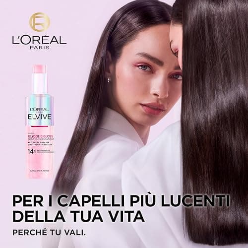 L'Oréal Paris Elvive Siero Senza Risciacquo, Per Capelli Spenti e Porosi, Capelli Setosi, Con Acido Glicolico, Senza solfati, Glycolic Gloss, 150 ml thumbnail 2
