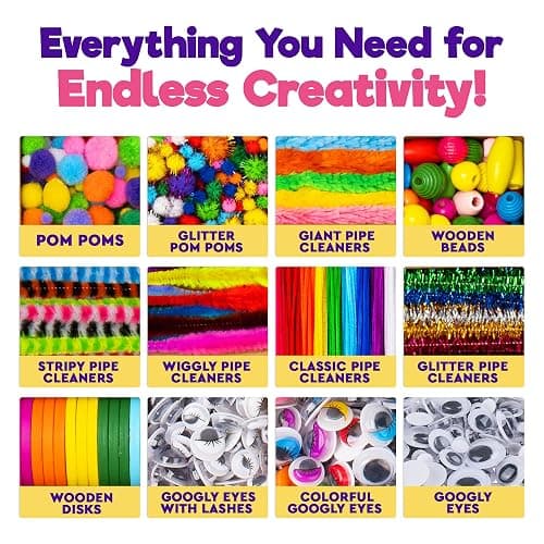Blue Squid 3000+ pcs Arts and Crafts Supplies for Kids | Craft Kit Box for Kids Age 4-5, 4-8, 6-8, 8-12 | Craft Supplies & Materials Crafts Set Toys Art Box Gifts for Girls Boys Bulk Art Kit thumbnail 6