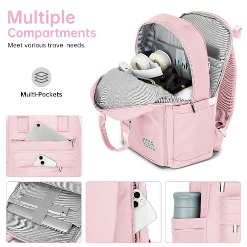 TRIPLAYER Carry On Luggage 22x14x9 Airline Approved, 22 Inch PP Hardshell Luggage Carry-on Suitcase with Spinner Wheels, Carry On Suitcase Set for Women (Pink) thumbnail 5