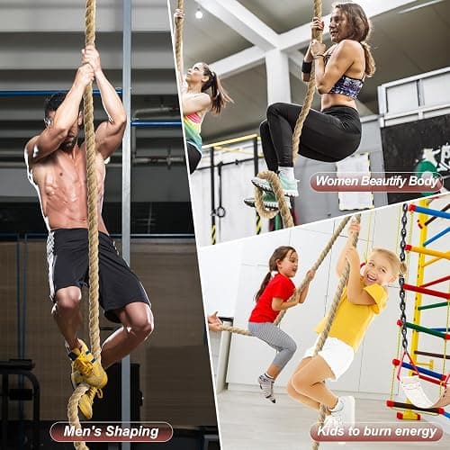 Keepark Climbing Rope 1.5 Inch Diameter 10FT 15FT 20FT 25FT 30FT 35FT Gym Climbing Rope for Fitness & Strength Training, Workout Exercises Climbing Rope for Adults Kids Outdoor or Home Indoor thumbnail 3