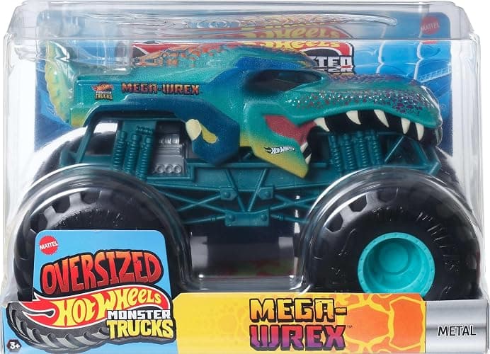 Hot Wheels Monster Trucks, Oversized Monster Truck, 1:24 Scale Die-Cast Toy Truck with Giant Wheels and Cool Designs thumbnail 5