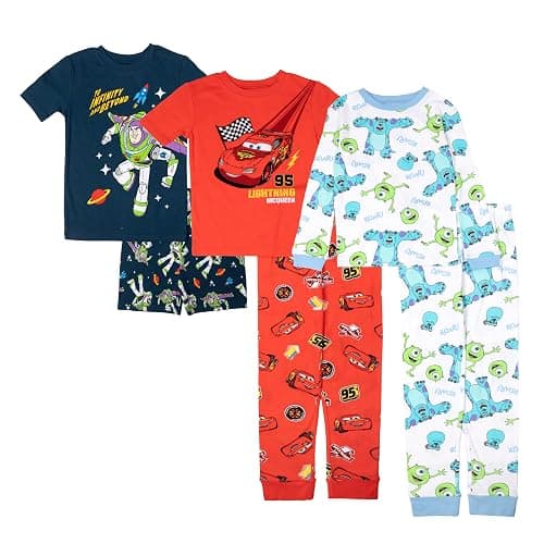 Disney Unisex Kids' 6-piece Snug-fit Cotton Matching Comfortable Pajama Set, Soft & Cute for Kids - Image 1