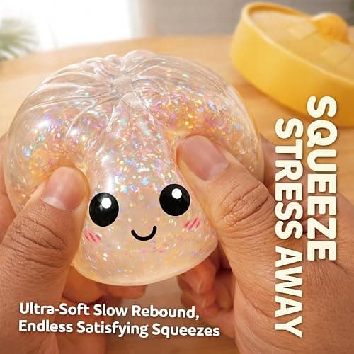 Glitter Dumpling Squishy - Random Glitter Dumpling Box, 10 Colors Dumplings Squishy Toy, More Surprises (Random-4PCS) thumbnail 3