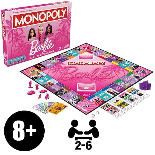 Monopoly Barbie Edition, das Klassische Brettspiel inspiriert von Barbies Traumwelt und ihren Abenteuern, originelles für Kinder und Teenager thumbnail 3
