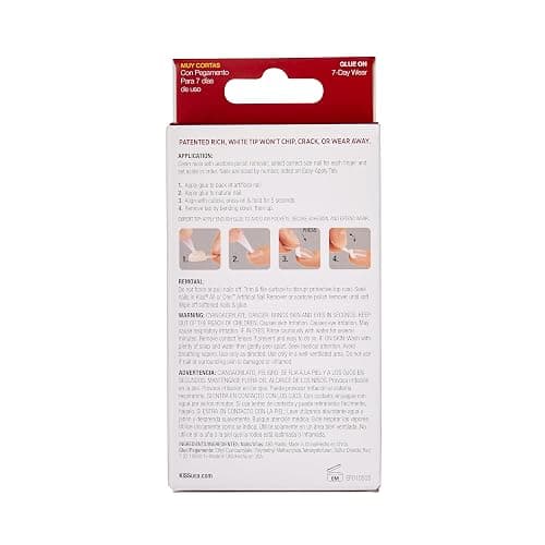 Kiss Everlasting French Nail Manicure, Chip-Free with Flexi-Fit Technology, Real Short, "Endless", Nail Kit with Pink Nail Glue (Net Wt. 2 g / 0.07oz.), Mini File, Manicure Stick, and 28 Fake Nails thumbnail 3