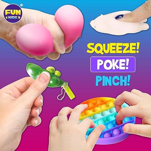 Fidget Pack Box for Boys Girls 4-12, FunKidz Fidget Toys for Kids 5-7 Autistic Sensory Mystery Birthday Gifts in Reusable Portable Treasure Box Nice Party Favors thumbnail 3