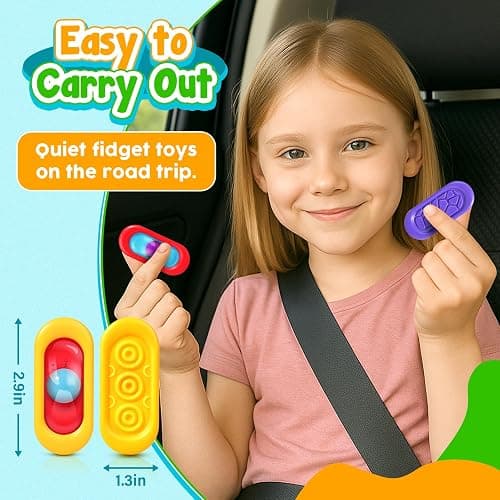 Sensory Marble Fidget Toys for Kids- 6 Pcs Quiet Fidget for Classroom, Gel Filled Autism Sensory Toys ADHD, Silent Stress Fidgets Squishy Worry Stones, Travel Road Trip Activities for Kids Gifts thumbnail 6