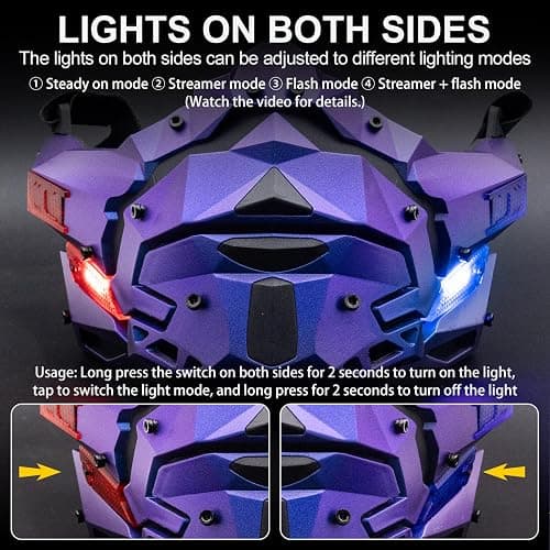 Zhongren LED Cyberpunk Mask for Men Face Mask Detachable for Holloween Cosplay Costume Holiday Party Tactical Movie Prors thumbnail 6