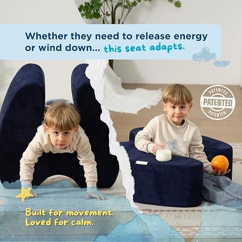 TED KANGAROO Sensory Soft Squeeze Seat – Calming Compression Chair for Kids with Sensory Needs, Washable Cover, Rocking Design thumbnail 4
