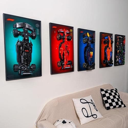 WETCEAOM Display Wallboard for Lego Technic Oracle Red Bull Racing RB20 F1 Car 42206, Compatible with Lego F1 Car, Designed for Lego Car Wall Mount Lovers, Size:19.7X 31.5in (Model not Included!) thumbnail 2
