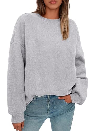 PRETTYGARDEN Womens Oversized Crewneck Sweatshirt | Soft Fleece Lined Long Sleeve Pullover, Loose Casual Fit, Workout Lounge Wear Daily Airport Outfits, 2026 Fall Winter Fashion - Image 1
