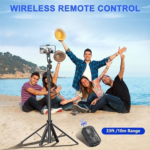 Auto Face Tracking Tripod for iPhone with Light 63” Selfie Stick Tripod Stand Follows Your Movement 360° Phone Camera Tripod with Wireless Remote for Content Creator Vlog Live Stream Video Recording thumbnail 6