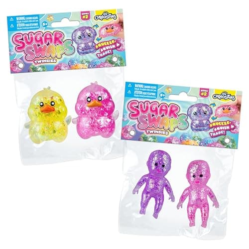 ORB Curiosities Duck and Babies Sugar Swaps 2 Pack - 4 Sparkly Sugar Duck and Baby Squishy Toys to Stretch, Squeeze, Collect, and Trade - Fun Stress Relief, Sensory and Fidget Toys for Kids and Adults thumbnail 5