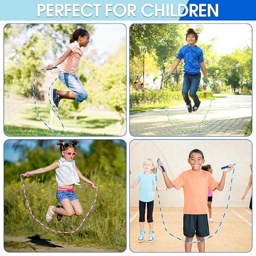 Jump Rope for Kids, 9 Ft Adjustable Jump Ropes for 4 5 6 7 8 10 12, Segmented Soft Beaded Jumping Rope Age 8-12, Tangle Free Skipping Rope for Women Man Fitness Weight Loss thumbnail 6