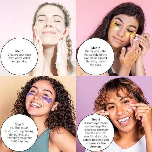 grace & stella Retinol Under Eye Patches for Puffy Eyes & Dark Circles - Restoring Gel Under Eye Masks with Hyaluronic Acid - Bridesmaid Gifts, Birthday Gifts for Women (Purple, 24 Pairs) thumbnail 7