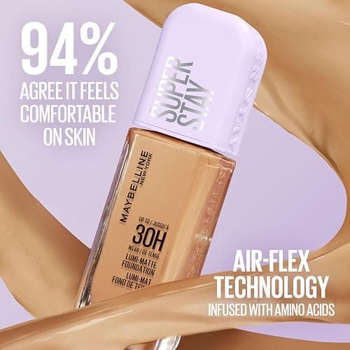Maybelline Super Stay Lumi-Matte Foundation, Lightweight and Buildable Full Coverage Foundation Makeup For Up To 30HR Wear, 129, 1 Count thumbnail 6