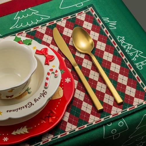 Alata Cube Gold 20-Piece Flatware Set, Forged Cutlery Set, Matte Gold Silverware Service for 4, Stainless Steel Tableware with Square Handle for Home/Restaurant, Dishwasher Safe thumbnail 3