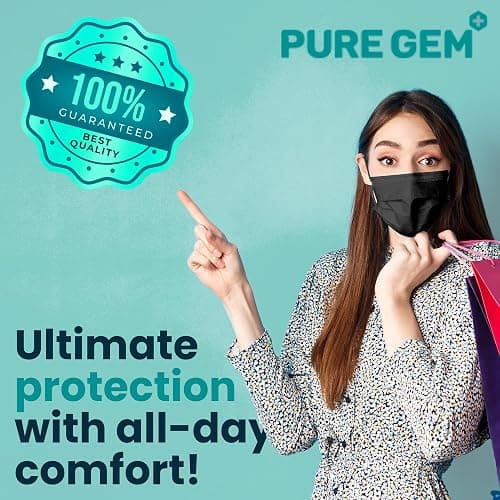 [Pack Of 150] Black Disposable Face Mask, 3-Ply Adult Masks, Facial Cover with Elastic Earloops For Home, Office, School, and Outdoors thumbnail 6